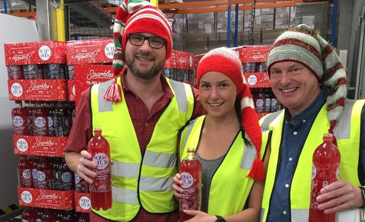 Water bottles sparkle for Christmas