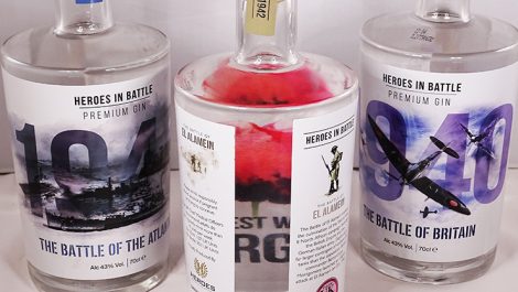Heroes in Battle gin bottles