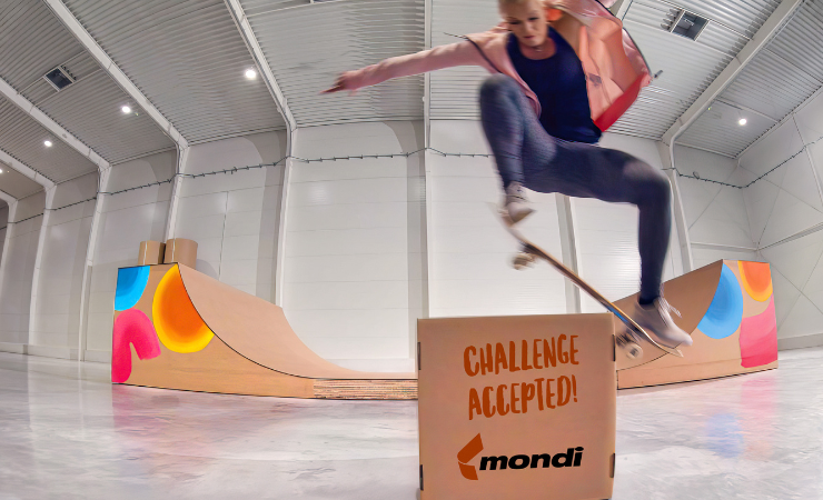 Mondi builds first successful skateboard half pipe from containerboard