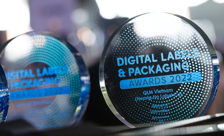 Digital Labels & Packaging Awards 2022 trophies