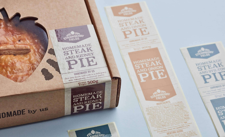 Strawberry Fields pie box labels