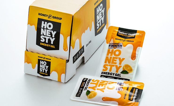 V-Shapes honey sachet sample