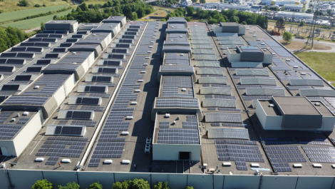 Photovoltaic array at the Heidelberg site in Amstetten, Austria