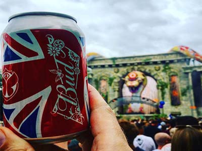 Customised cans fly the flag at music festival